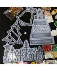 Yılbaşı Merry Chrıstmas Reçine Epoksi Seti - Boya Seçmeli  - A134