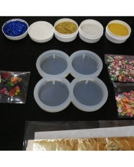 Dörtlü Yuvarlak Magnet Kalıbı Reçine Epoksi Seti - A46