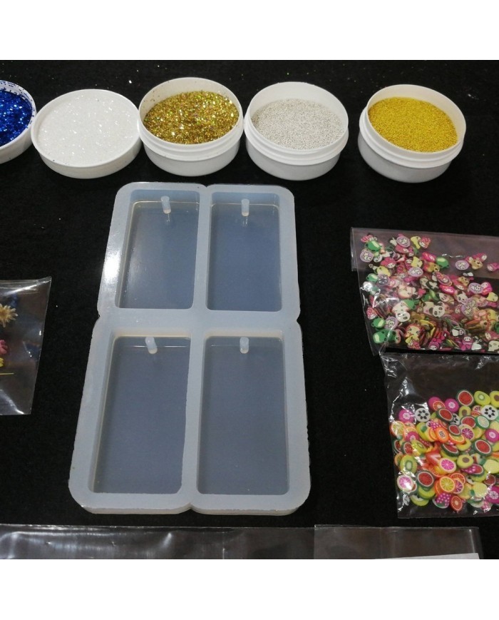 Dörtlü Dikdörtgen Magnet Kalıbı Reçine Epoksi Seti - A48