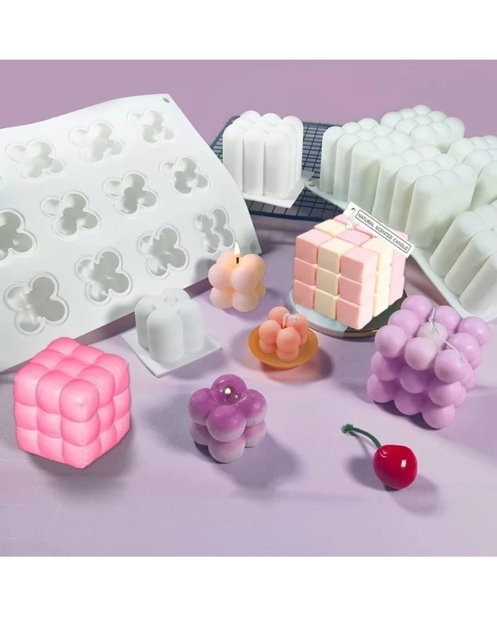 Çoklu Bubble Mum Silikon Kalıbı 15 Li Küçük Boy