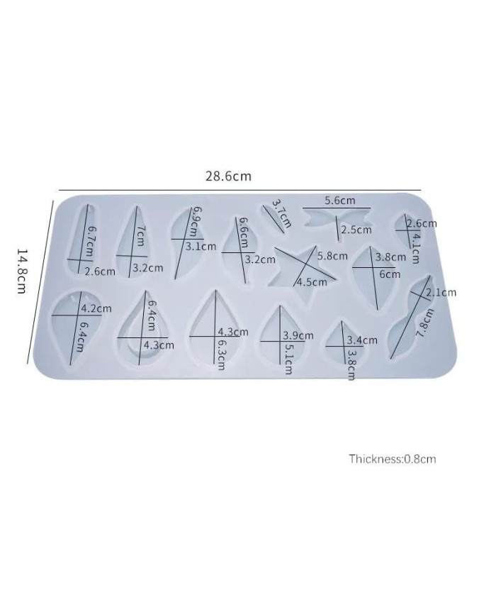 Çoklu  Kolye Küpe Silikon Reçine Epoksi Kalıp -Kod:277