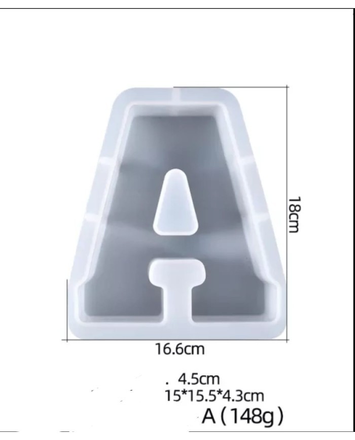 Büyük Reçine Epoksi Silikon Kalıp  Big  Boy Harf  - A
