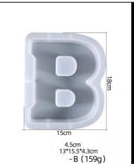 Büyük Reçine Epoksi Silikon Kalıp  Big  Boy Harf  - B