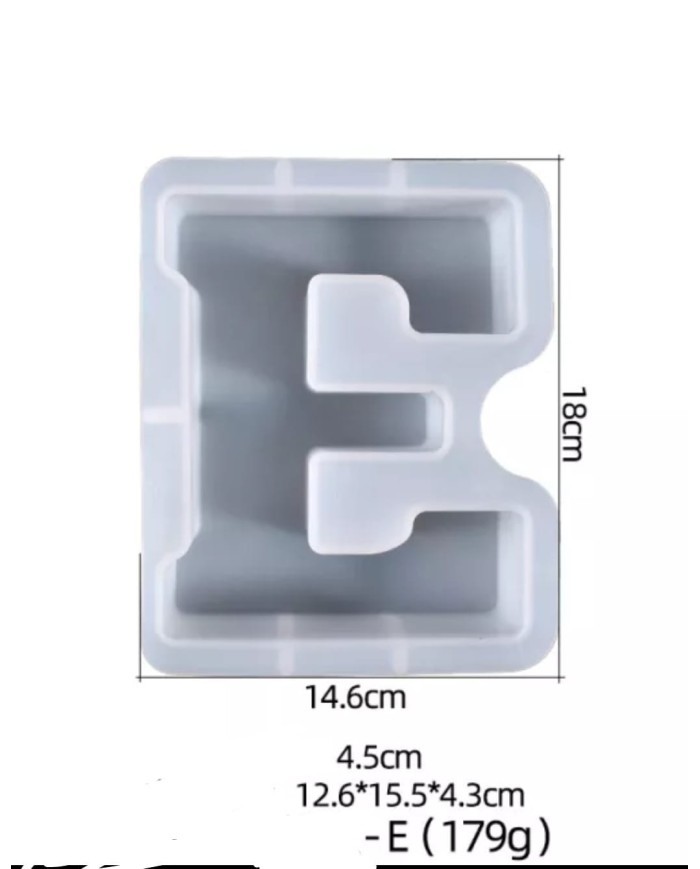 Büyük Reçine Epoksi Silikon Kalıp  Big  Boy Harf  - E