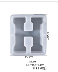 Büyük Reçine Epoksi Silikon Kalıp  Big  Boy Harf  - H