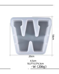 Büyük Reçine Epoksi Silikon Kalıp  Big  Boy Harf  - W