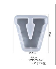 Büyük Reçine Epoksi Silikon Kalıp  Big  Boy Harf  - V