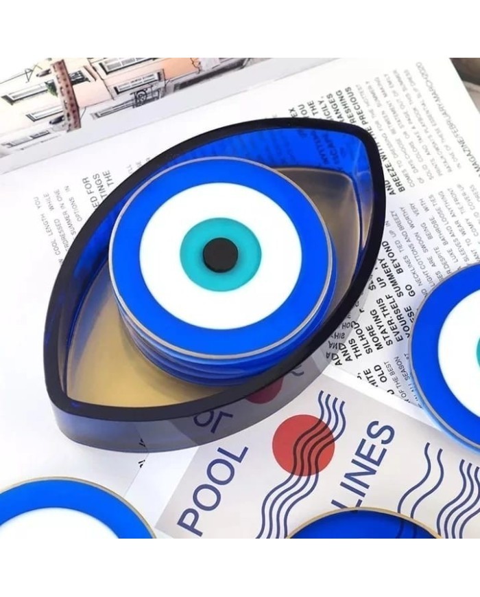 Nazar Değmesin Muhabbete Bardak Altı Stant Epoksi Reçine Silikon Kalıp Set -Kod:1010