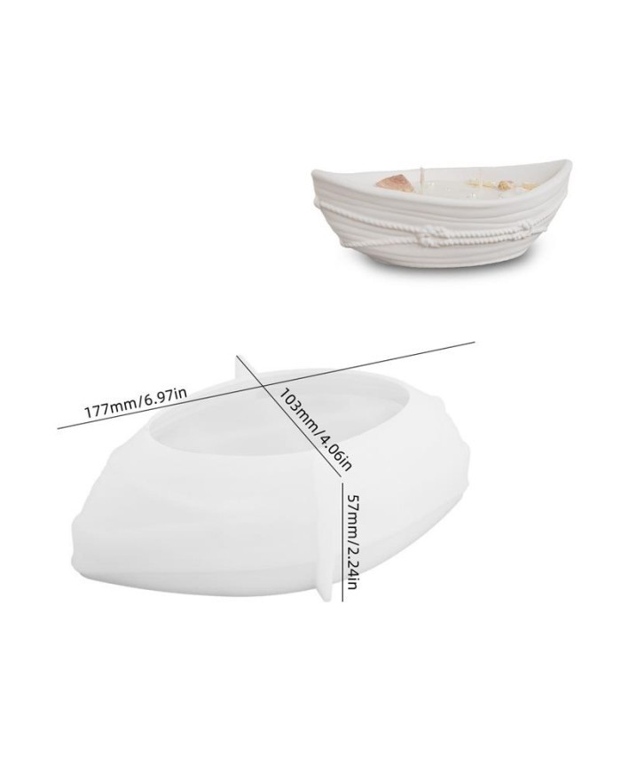 Mum Gemi Silikon Kalıp - Oval Kase, Tekne, Kavanoz ve Halat Desenli Epoksi Reçine ve Alçı Kalıbı-Kod: 1260