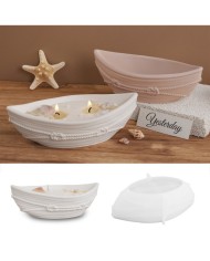 Mum Gemi Silikon Kalıp - Oval Kase, Tekne, Kavanoz ve Halat Desenli Epoksi Reçine ve Alçı Kalıbı-Kod: 1260