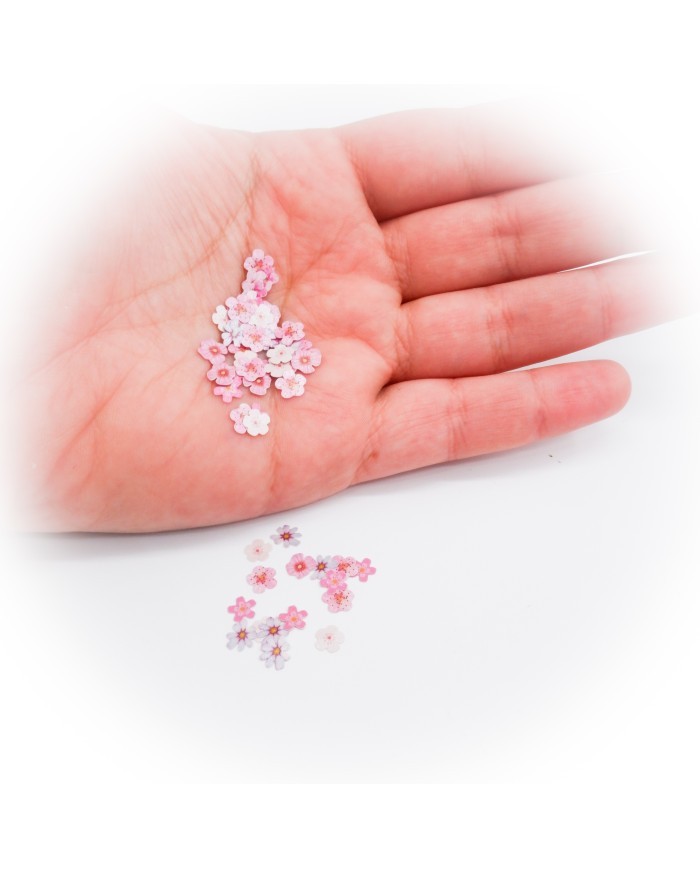 5D Renkli Pembe Tonları Mini Çiçek