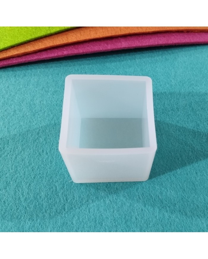 Küp Reçine Epoksi Mum Kalıbı - 4cm -Kod:59