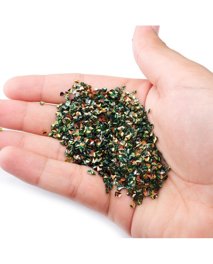 Karışık Üçgen Pul Kırığı - Koyu Yeşil - 25 gr