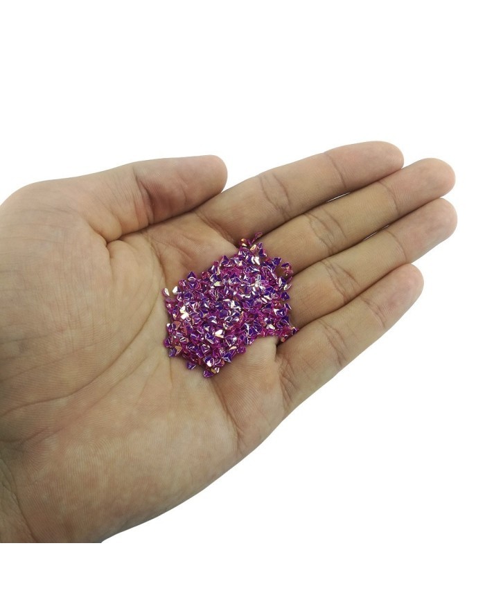 Üçgen Pul Kırığı - Parlak Pembe 25 gr